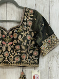 Hand embroidered blouse | tissue silk blouse with all over hand embroidery