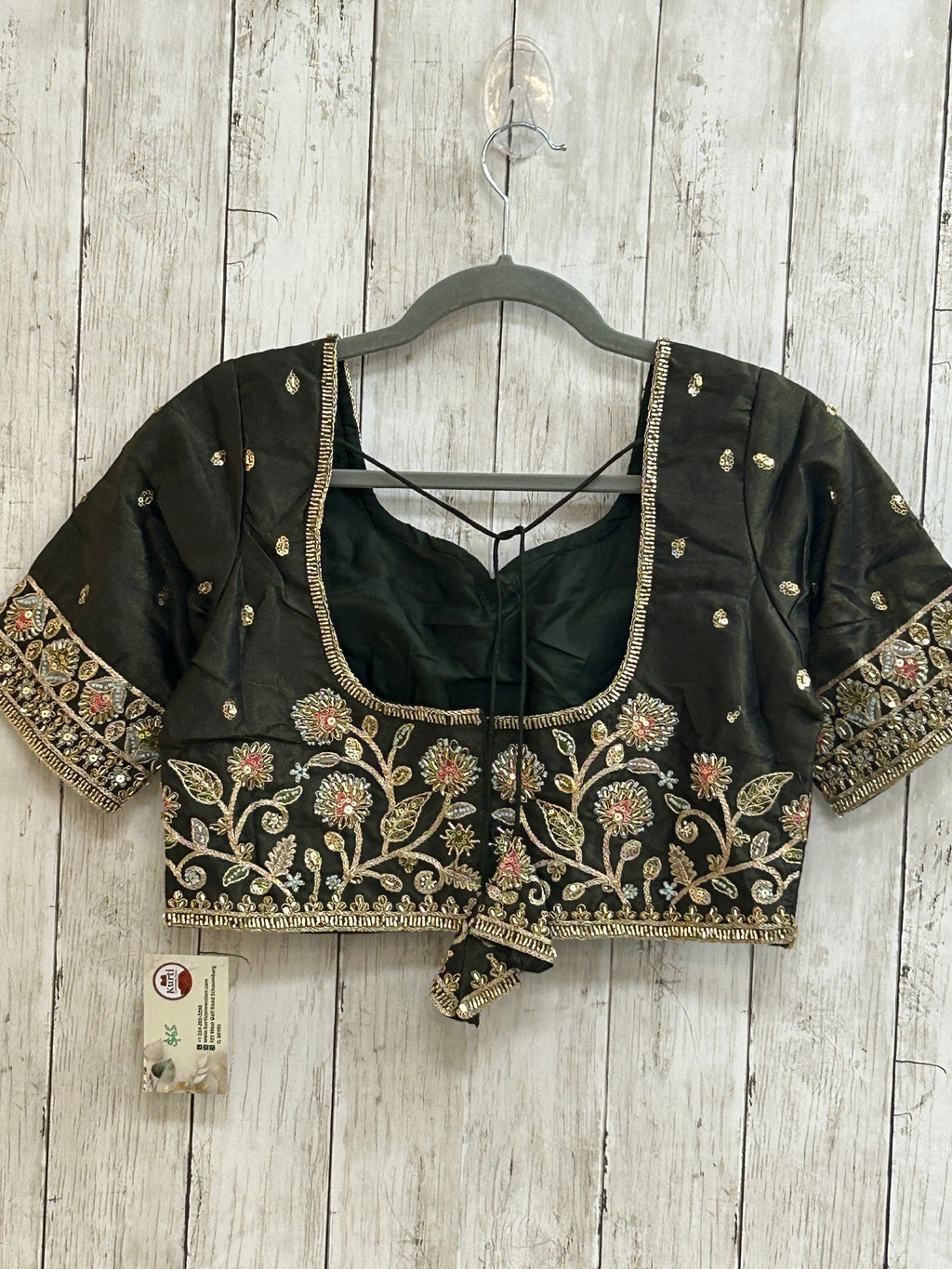 Hand embroidered blouse | tissue silk blouse with all over hand embroidery