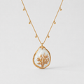 Oyster Shell Pendant Necklace ~ Autumn