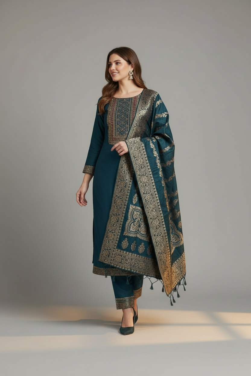 Silk salwar kameez set