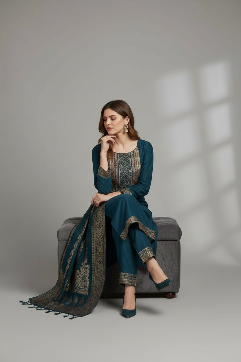 Silk salwar kameez set