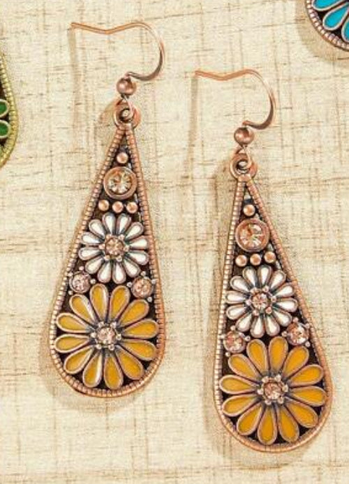 Beautiful Colorful Drop Earrings - Several Colors