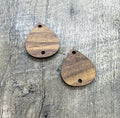 Walnut Earring or Pendant components (2 pieces) - Solid Hardwood - CB&CO