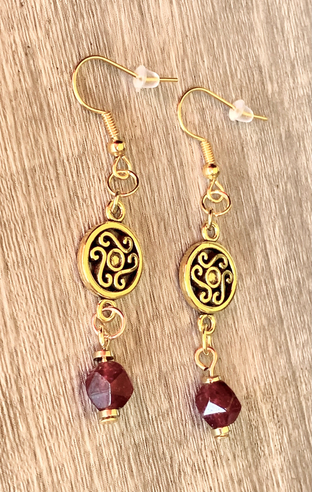 Nicole Handmade Red Chalcedony Dangle Earrings