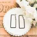 Beautiful Black Metal Rectangle Earrings