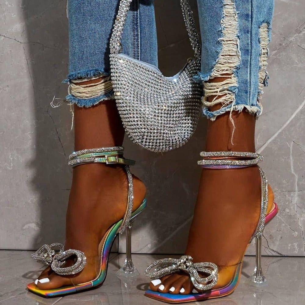 Icon Multicolor Bowknot Pyramid Heels