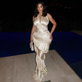 Innocence Ivory Sculpted Silk Halter Maxi Dress