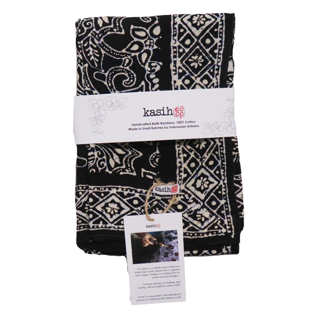 Large 39" Hand Dyed Batik Bandana, 100% Soft Cotton, Wings, Blue