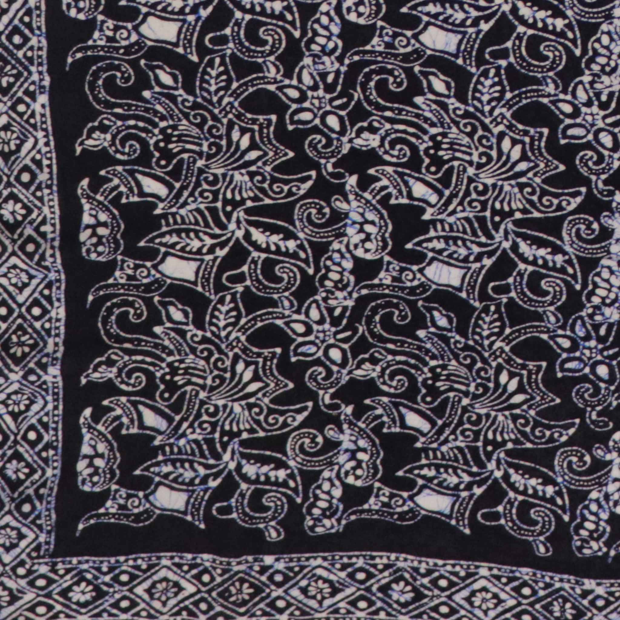 Large 39" Hand Dyed Batik Bandana, 100% Soft Cotton, Wings, Blue