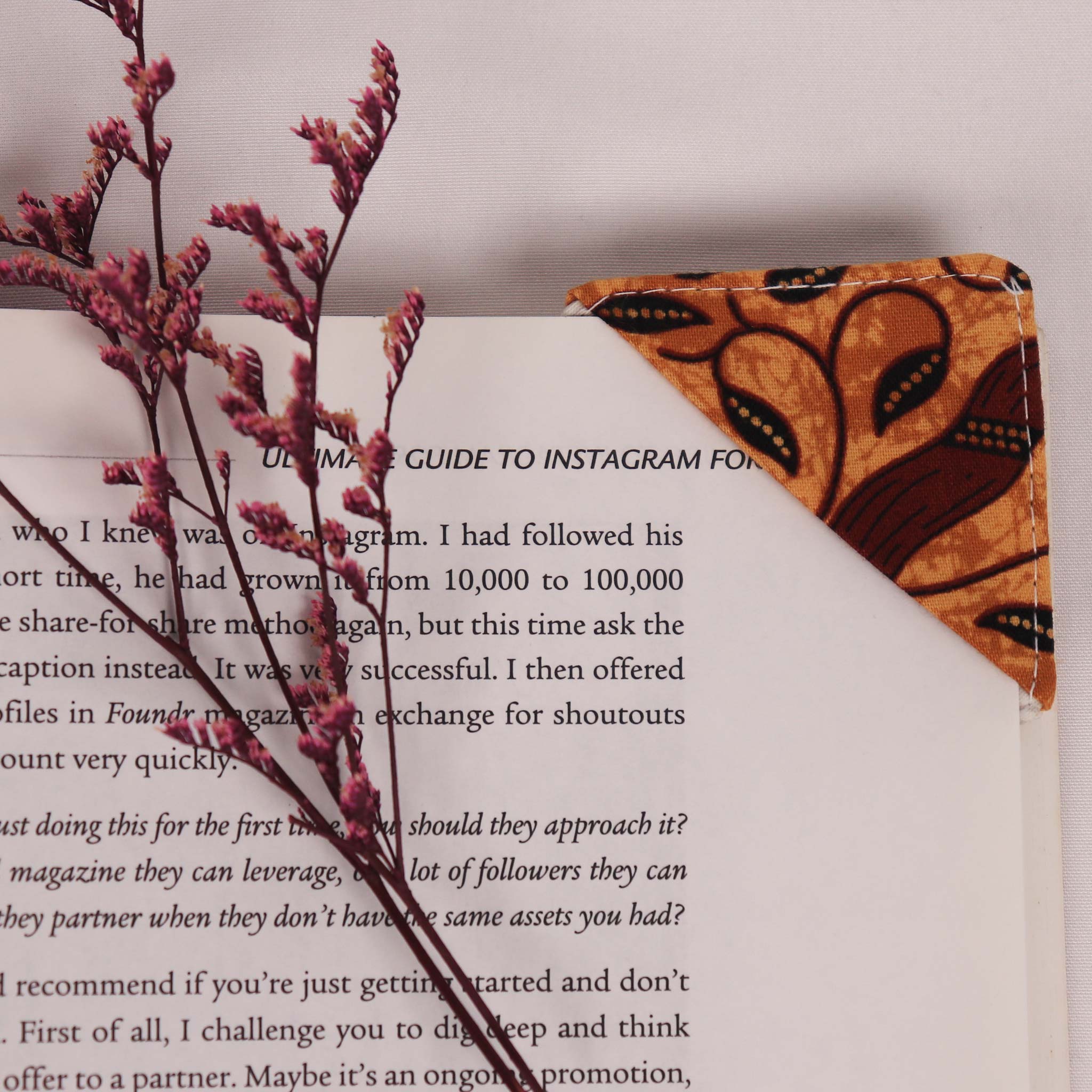 Batik Textile Cloth Corner Bookmark, Book Mark