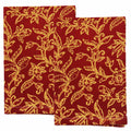 Batik Cloth Napkin Set of Two, Cherish, Hand Dyed, 100% Cotton, Red, Yellow