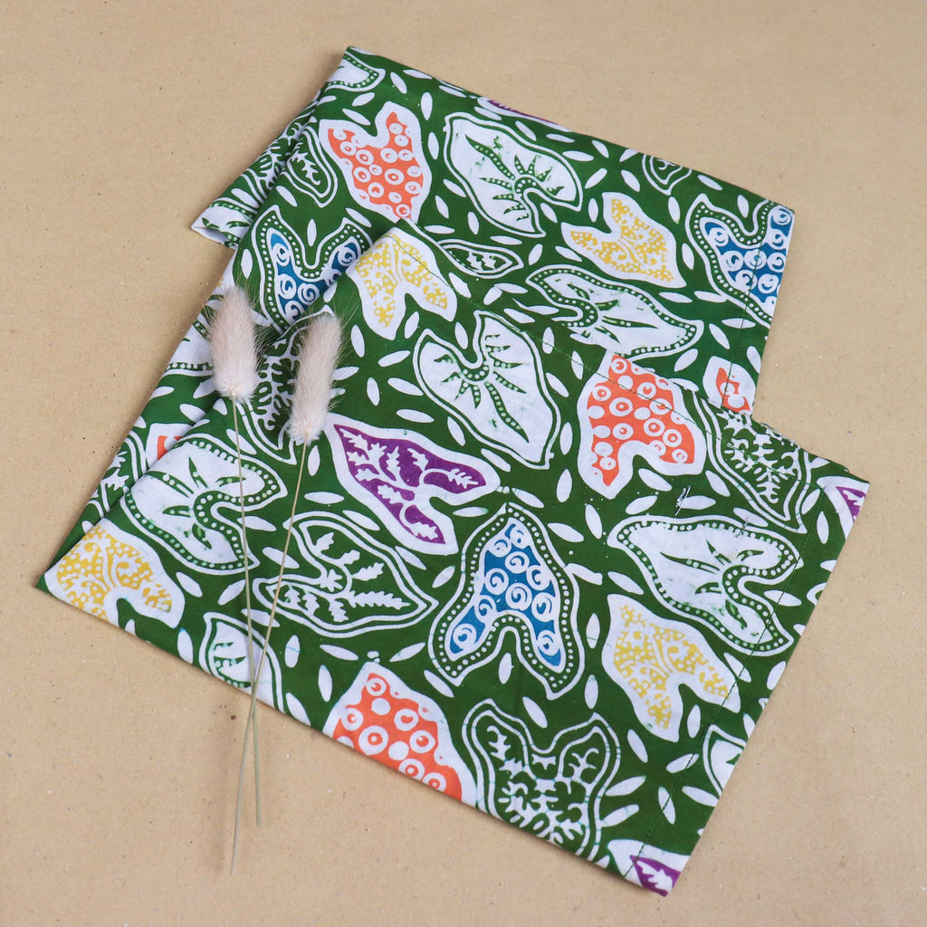 Batik Tea Towel Hand Dyed, Taro Leaf, Hand Dyed, 100% Cotton