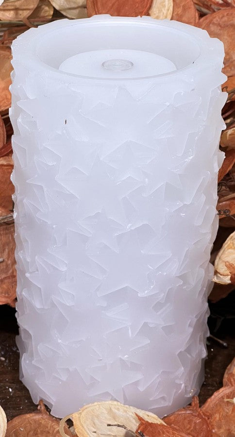 White Stars Water Candle