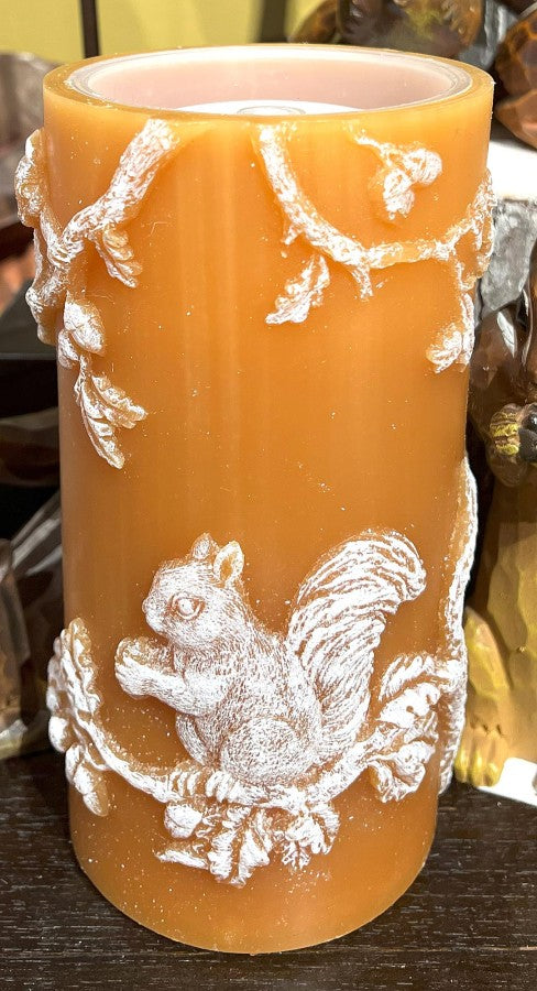 Fall Squirrels Water Candle