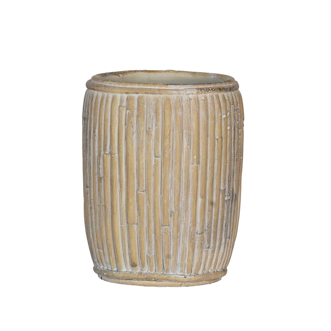 Concrete Faux Rattan Textured Planter | 3 Sizes