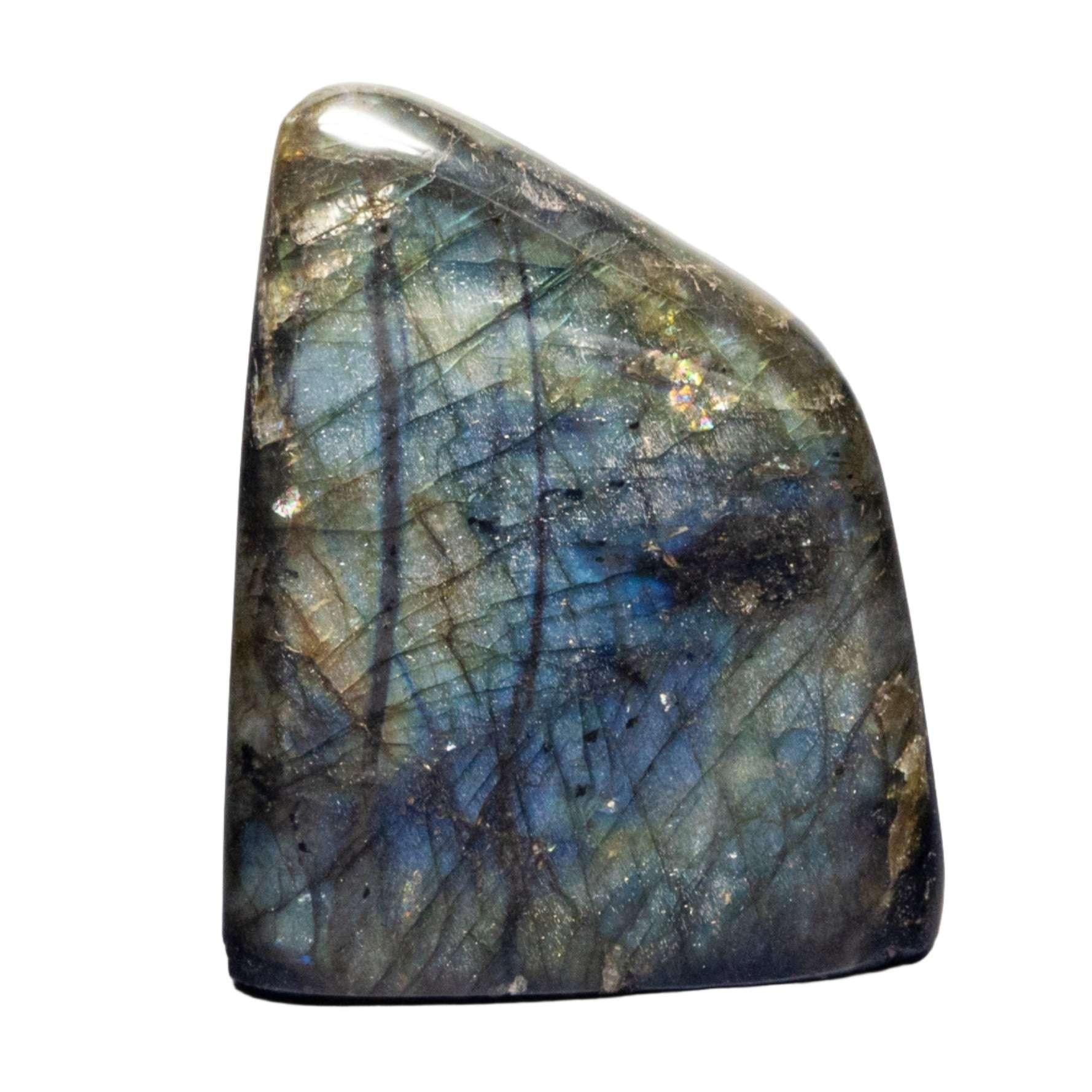 Labradorite Crystal Freeform with Iridescent Flash Display
