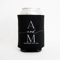 Custom Monogram Wedding Can Cooler, Personalized Party Favors