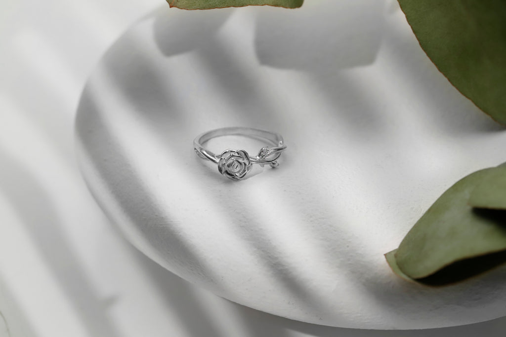 Eternal Bloom Birth Month Flower Ring with Sparkling CZ Diamond