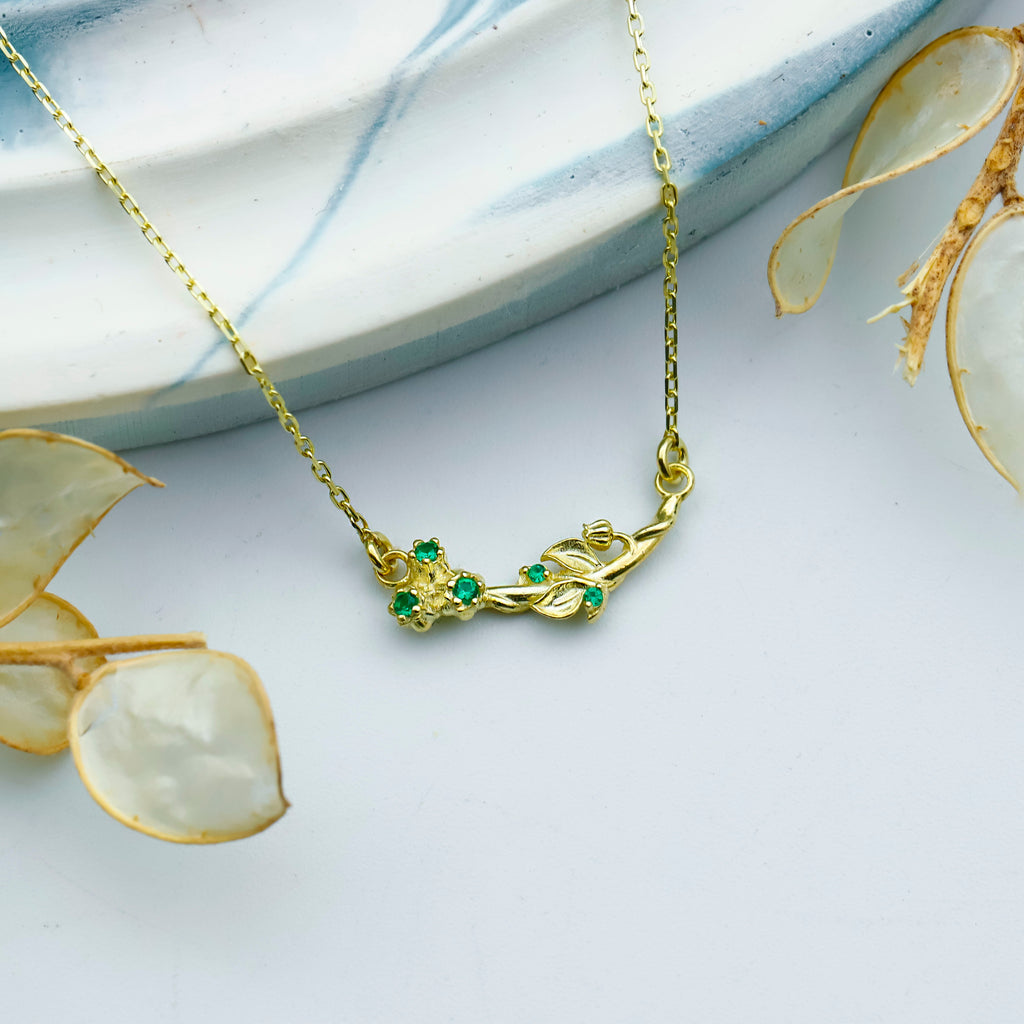 Dainty Birth Flower Necklace | Sterling Silver, Gold and Rose