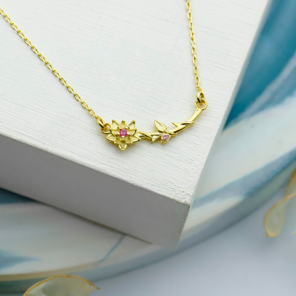 Dainty Birth Flower Necklace | Sterling Silver, Gold and Rose
