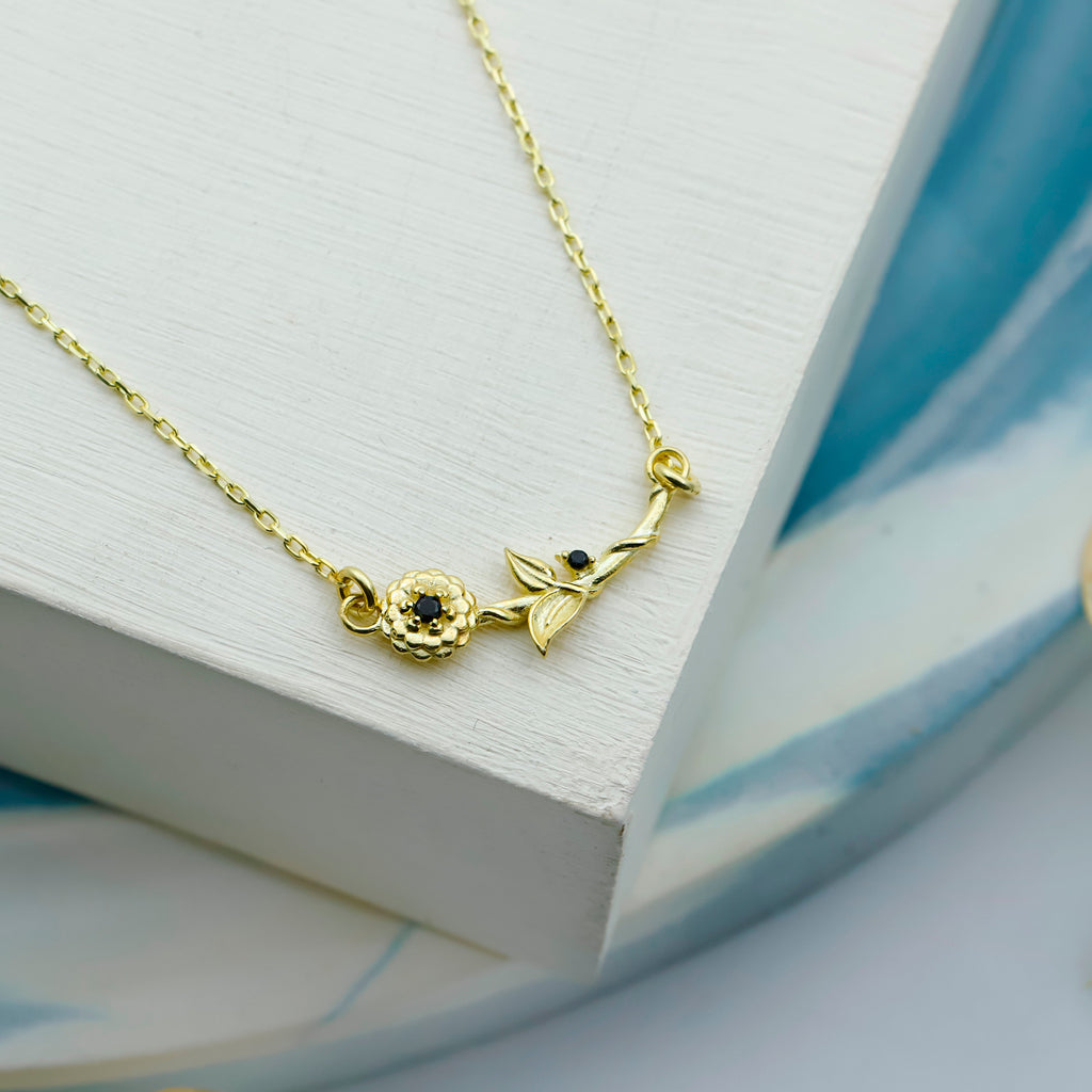 Dainty Birth Flower Necklace | Sterling Silver, Gold and Rose