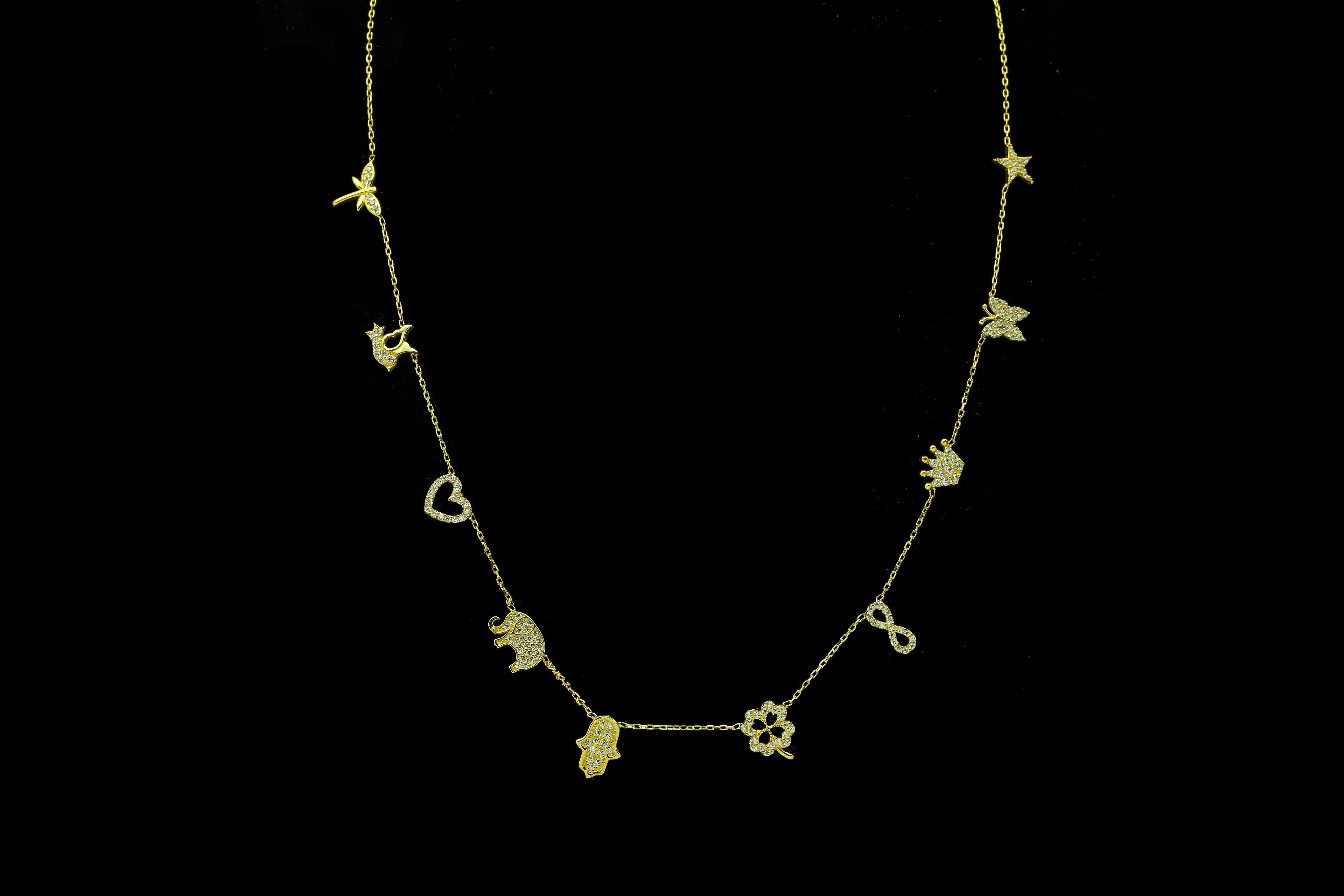 Elysian Love Knot Chain - Sparkling CZ Diamond Initial Charm