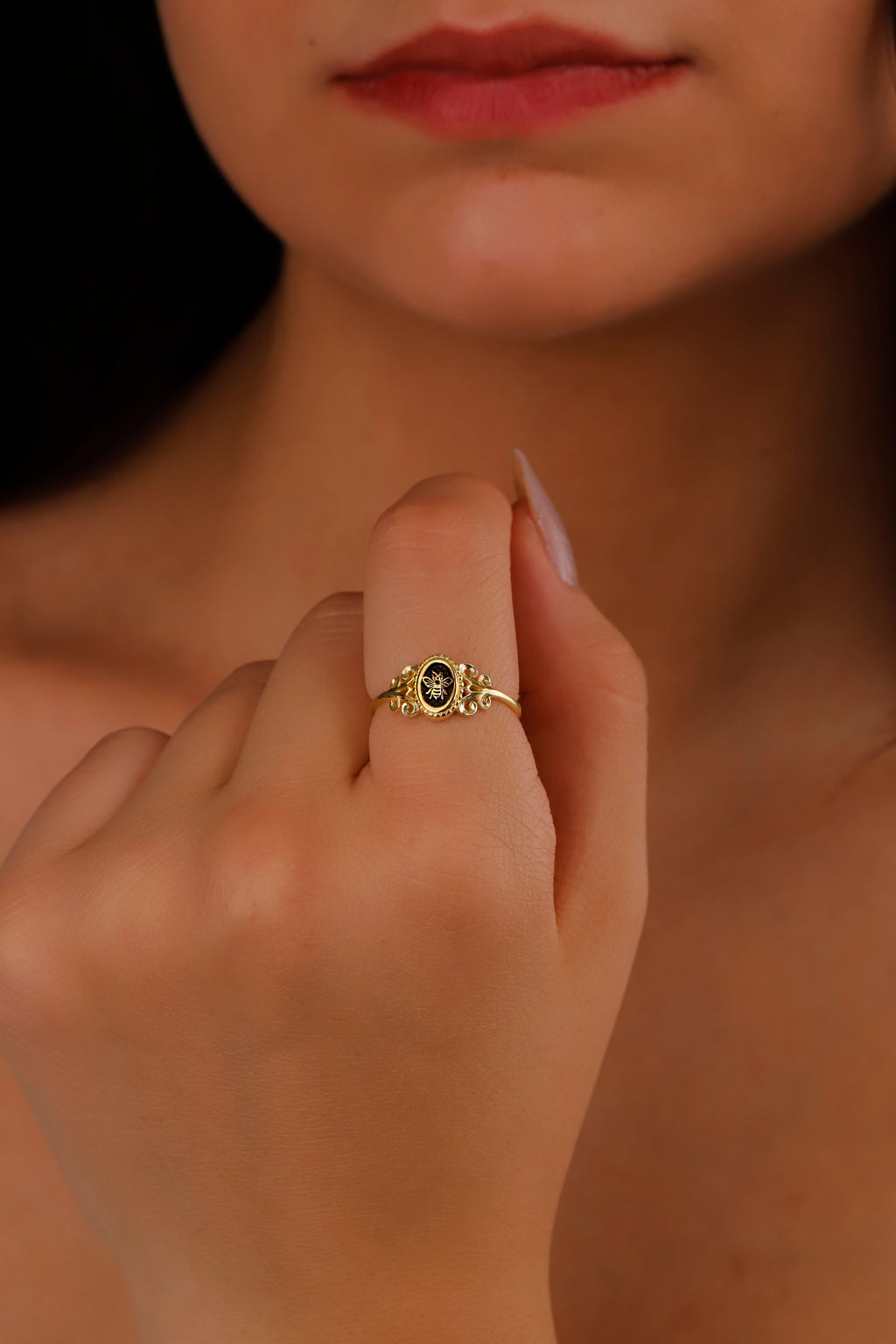 Honey Bee Ring - Captivating Design with Elegant Gold Finish
