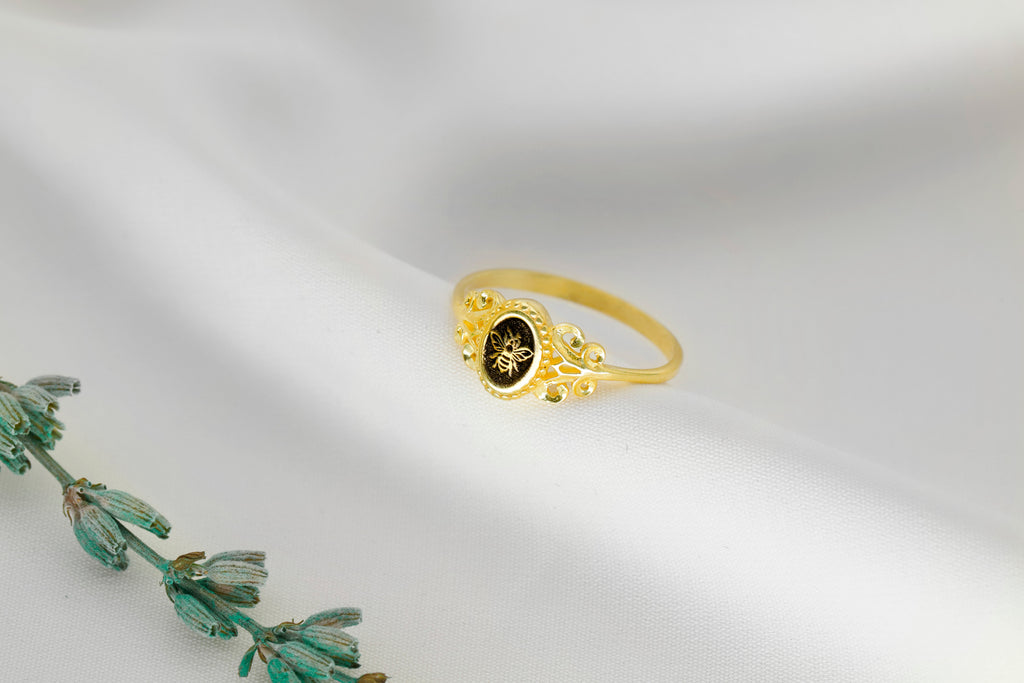 Honey Bee Ring - Captivating Design with Elegant Gold Finish