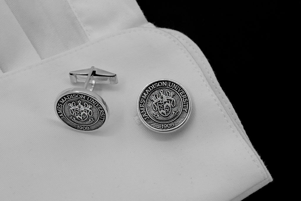 Personalized College Cufflinks in 925 Sterling Silver