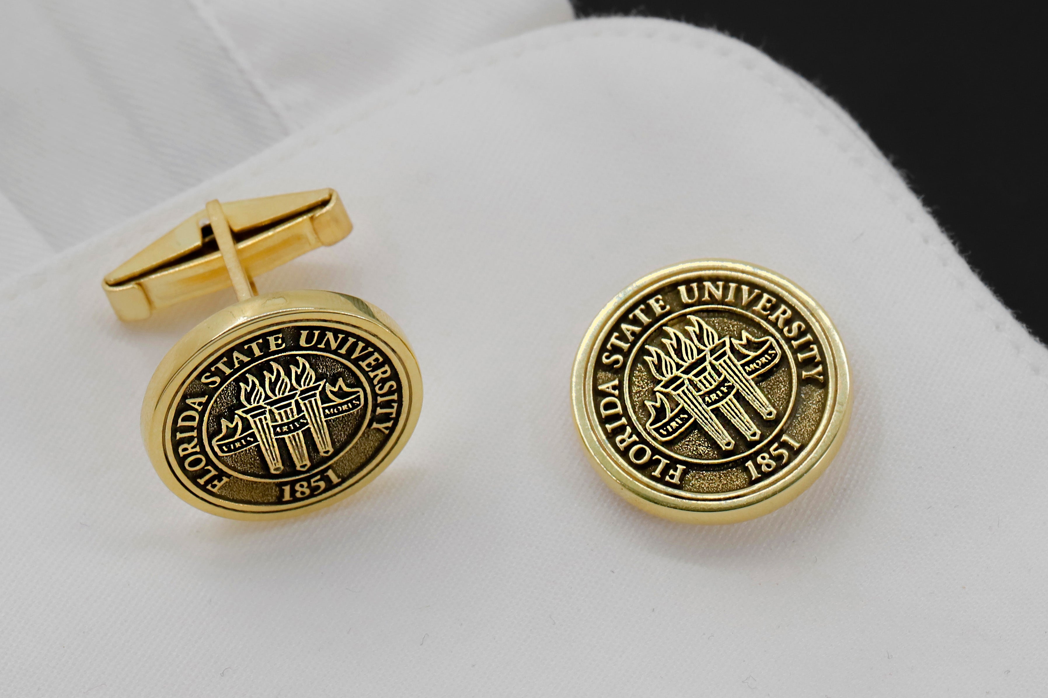 Personalized College Cufflinks in 925 Sterling Silver