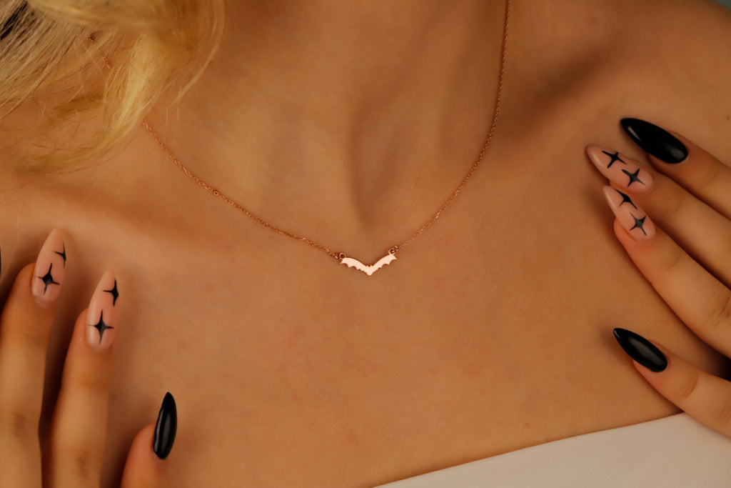 Batty Bling Halloween Tiny Bat Necklace - Spooky Charm for Fun Festivities