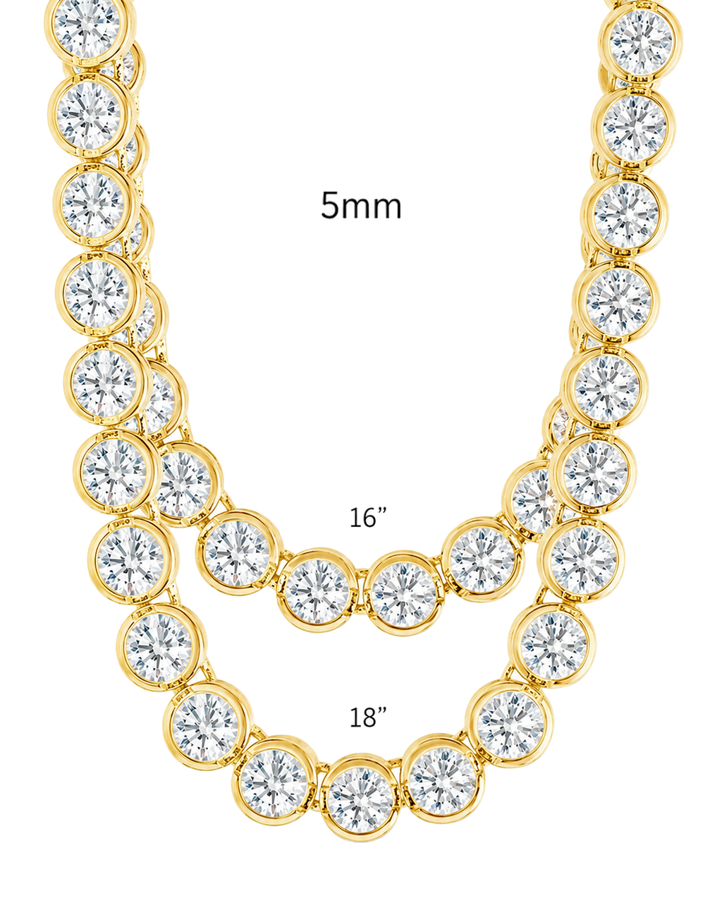 Helene Bezel CZ Tennis Necklace