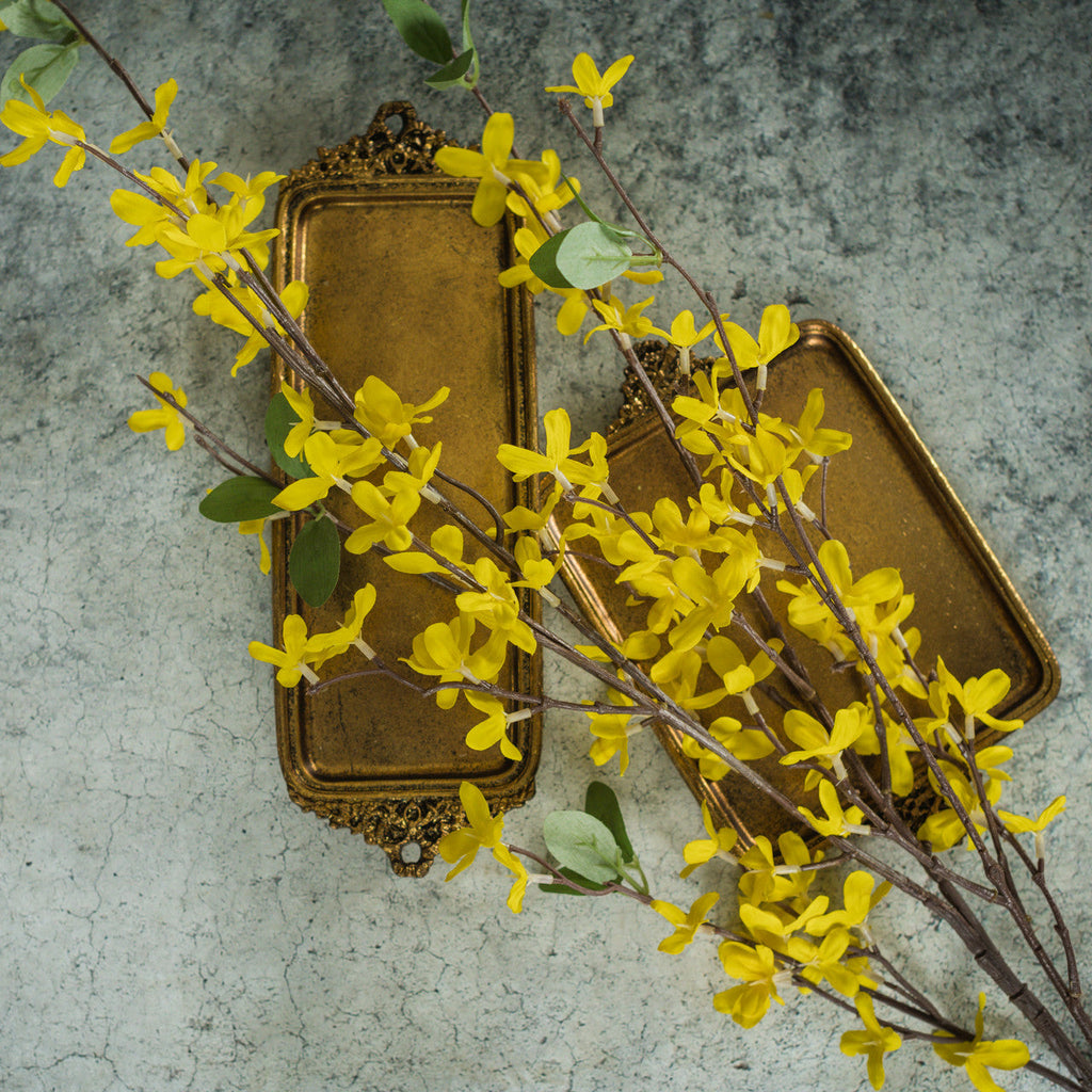 Faux Yellow Forsythia Stem