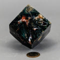 Ocean Jasper Dark Crystal Cut Corner Cube Polished Stone