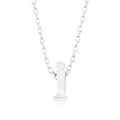 Rhodium Plated Finish Initial I Pendant