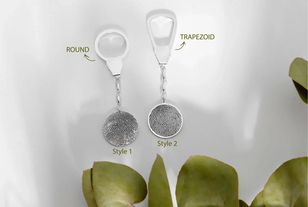 Fingerprint Keychain - Personalized 925 Sterling Silver Memorial Gift