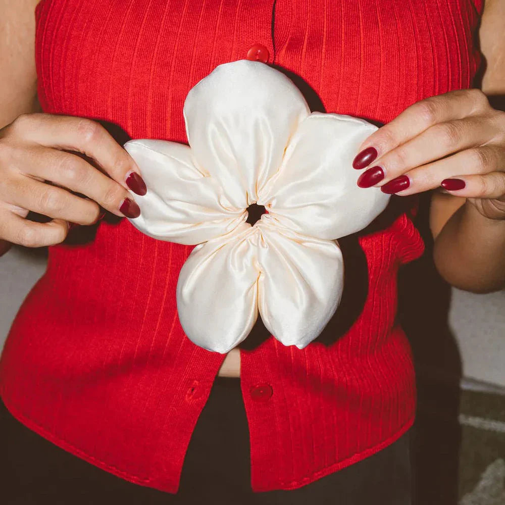 Petal Puff Silk Oversized Flower Scrunchie