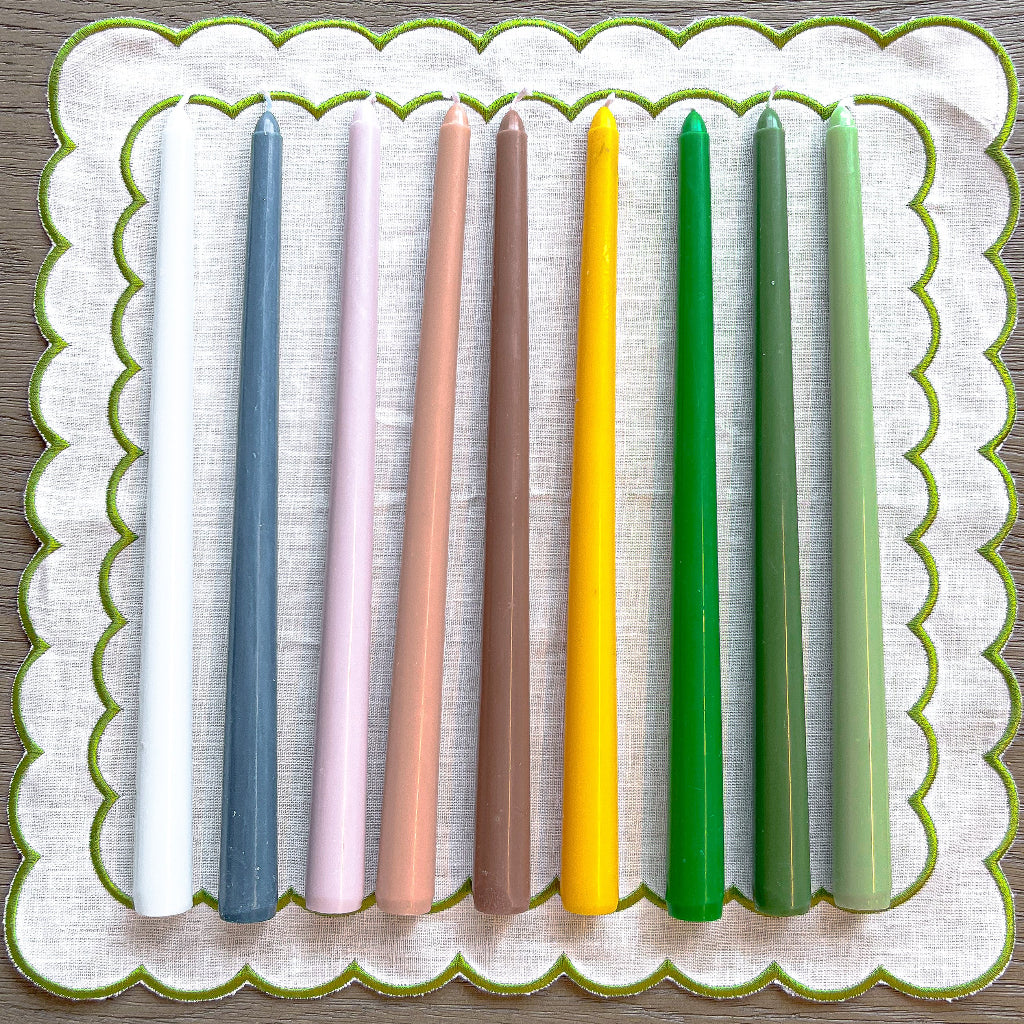 Extra Tall Pistachio Cream Taper Candle, 1 Case of 48 Packs (4 Candles per Pack)