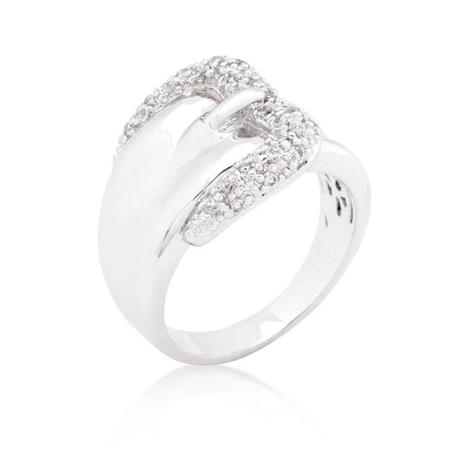 Simple Cubic Zirconia Belt Ring Size 10