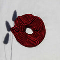Ribbed Bordeaux Satin Scrunchie