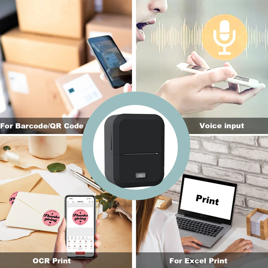 Bluetooth Thermal Label Printer Inkless Mini Sticker Maker for DIY & Gifts