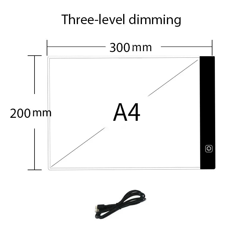 LED Drawing Copy Pad Dimmable Light Board Adjustable Art Tablet Educational Toy