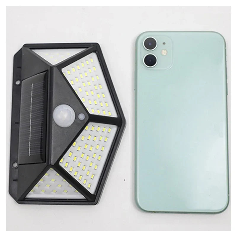 100 LED Solar Motion Sensor Light | Waterproof Outdoor Wall Lamp for Yard Security