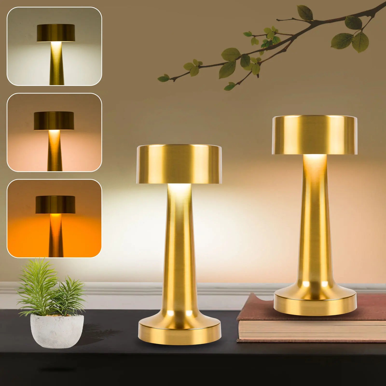 Rechargeable LED Touch Table Lamp USB Desk Light for Bedroom Bar Mood Lighting