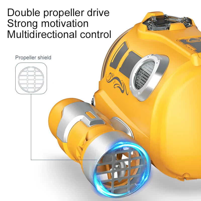 Waterproof RC Boat Toy for Kids Dual Propeller Remote Control Boat