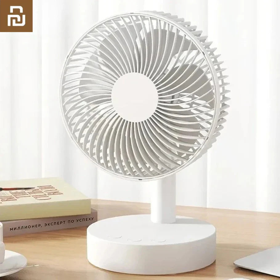 Cooling Breeze | Portable Fan with Rechargeable Battery & 4-Speed Control | Compact Design for Personal Comfort