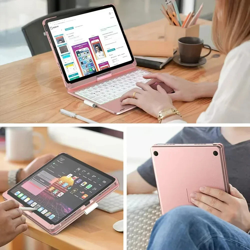 Magic Keyboard Case iPad 11th Gen 2025 iPad Air 11/13 Backlit 360°