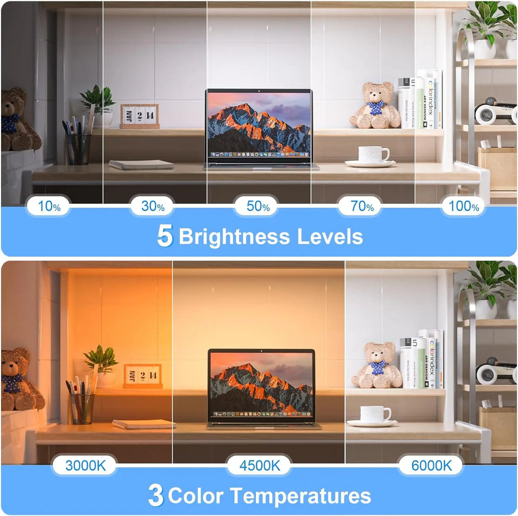 LumaGlow | Rechargeable Dimmable Night Light with 3-Color LED Cabinet Lighting