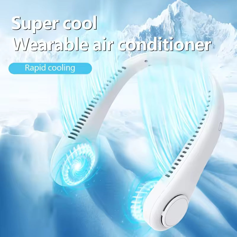 Portable Neck Fan | Bladeless Design with Rechargeable Battery | Lightweight Cooling Solution for Instant Comfort
