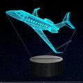 Airplane 3D LED Night Light | USB Illusion Bedside Lamp for Bedroom Decor